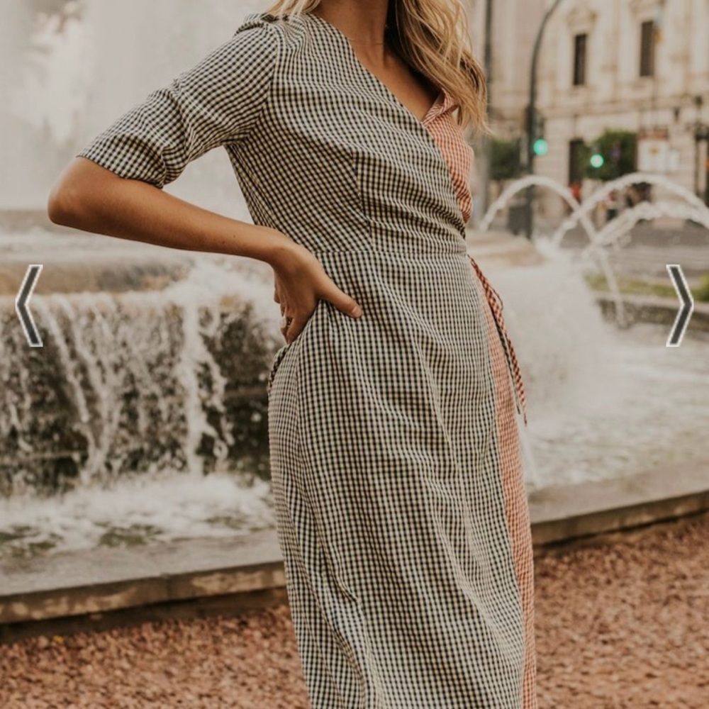 Roolee Gingham Wrap Dress